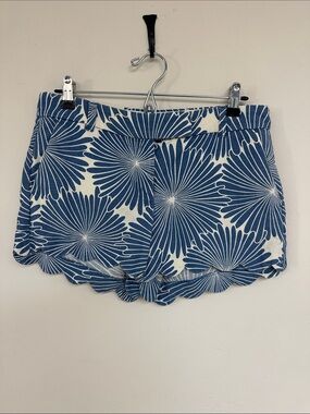 J. Crew Factory Blue Floral Scalloped Shorts